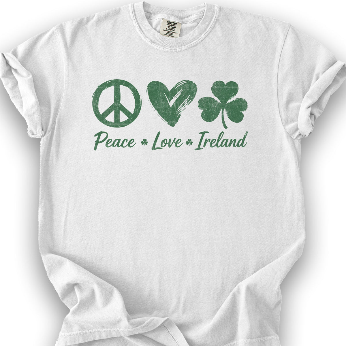 Peace Love Ireland T-Shirt - White