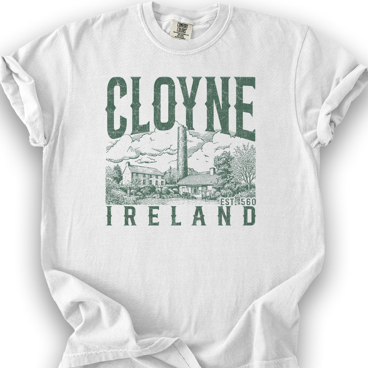 Cloyne Ireland Sketch T-Shirt - White