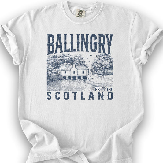 Ballingry Scotland Sketch T-Shirt - White