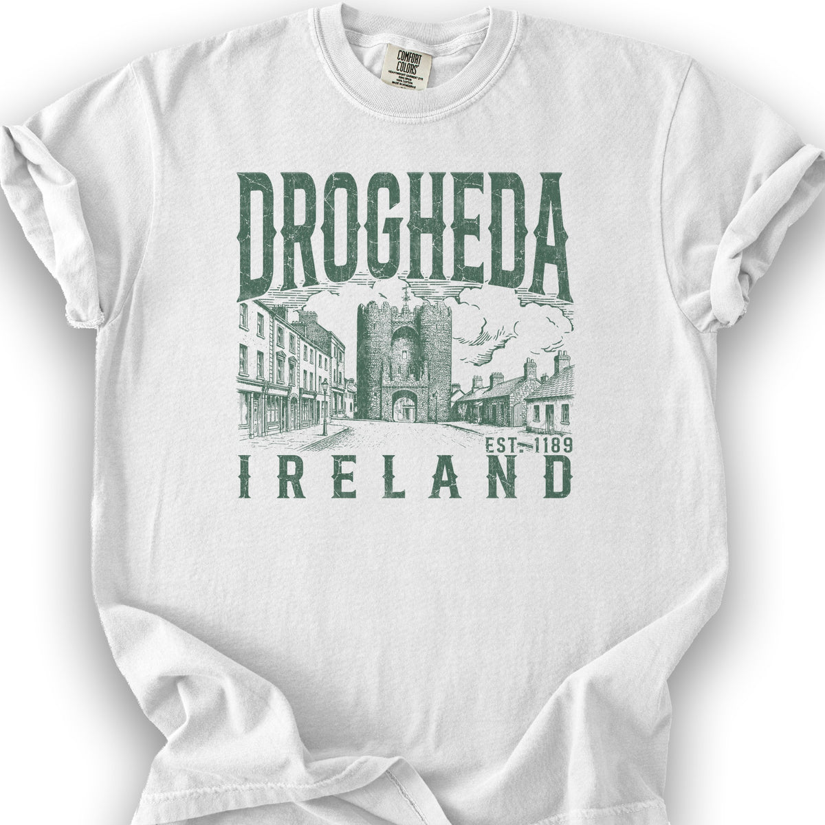 Drogheda Ireland Sketch T-Shirt - White