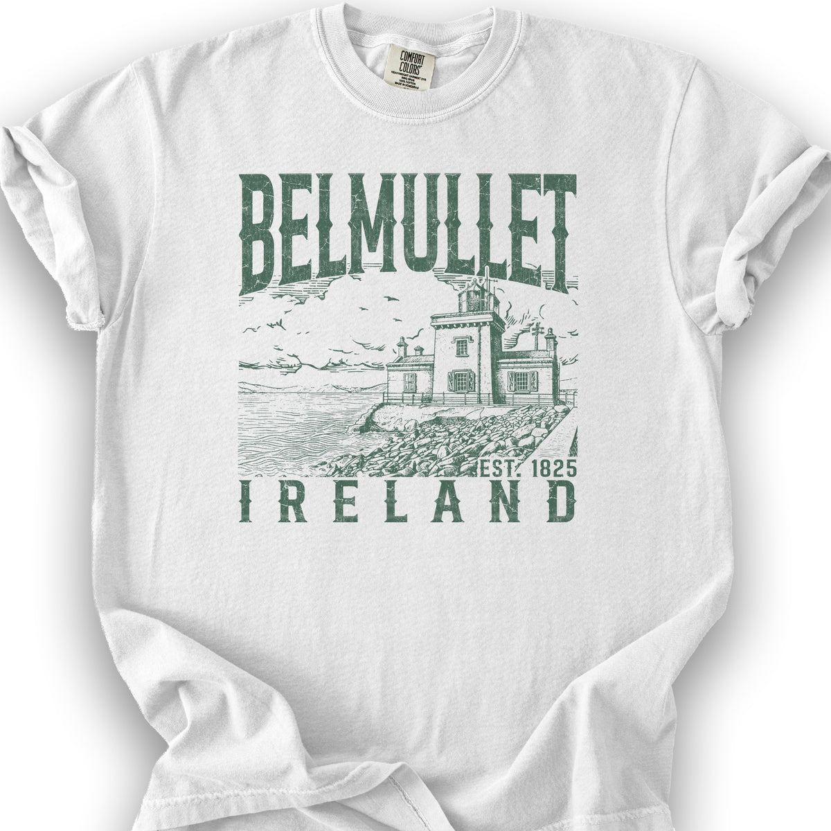 Belmullet Ireland Sketch T-Shirt - White