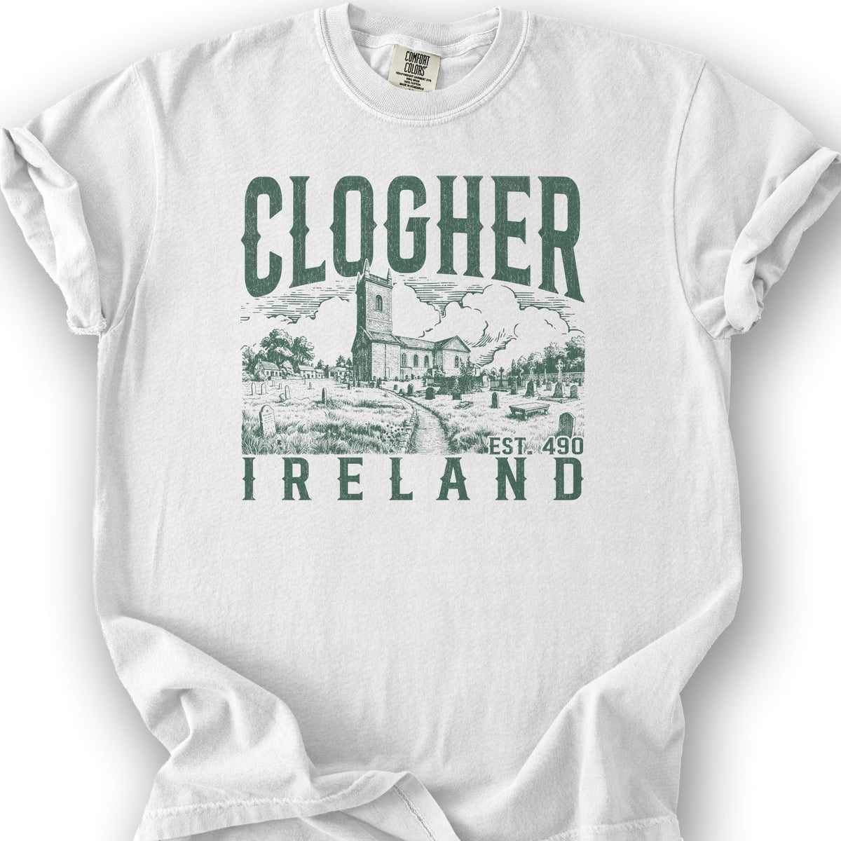 Clogher Ireland Sketch T-Shirt - White
