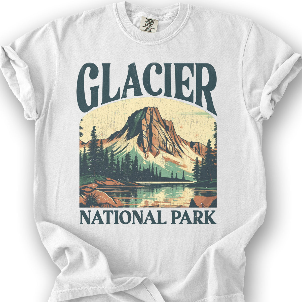 Glacier National Park "Big and Bold" T-Shirt - White
