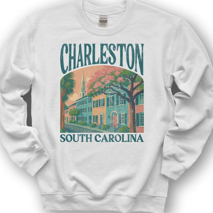 Charleston South Carolina "Big and Bold" Sweatshirt - White