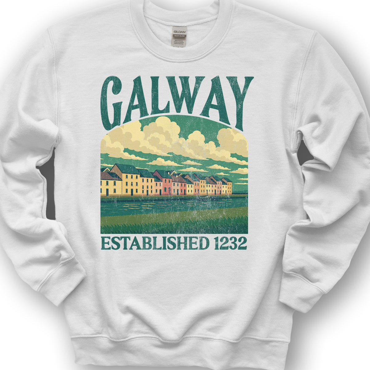 Galway Ireland "Big and Bold" Sweatshirt - White