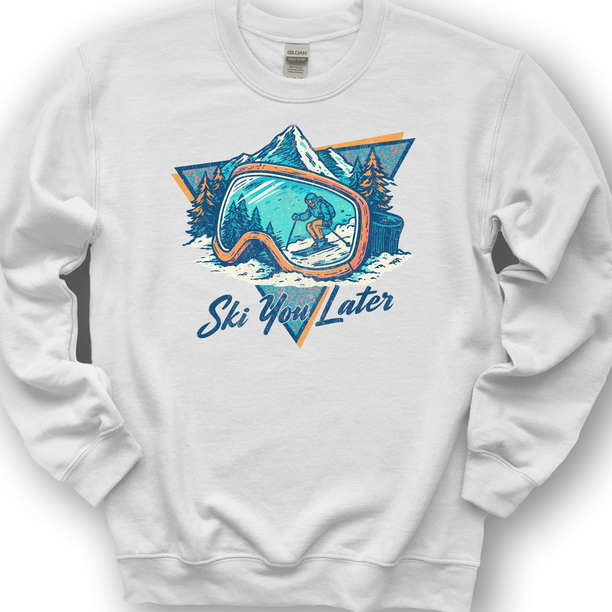 Ski You Later Retro 1980's Sweatshirt - White