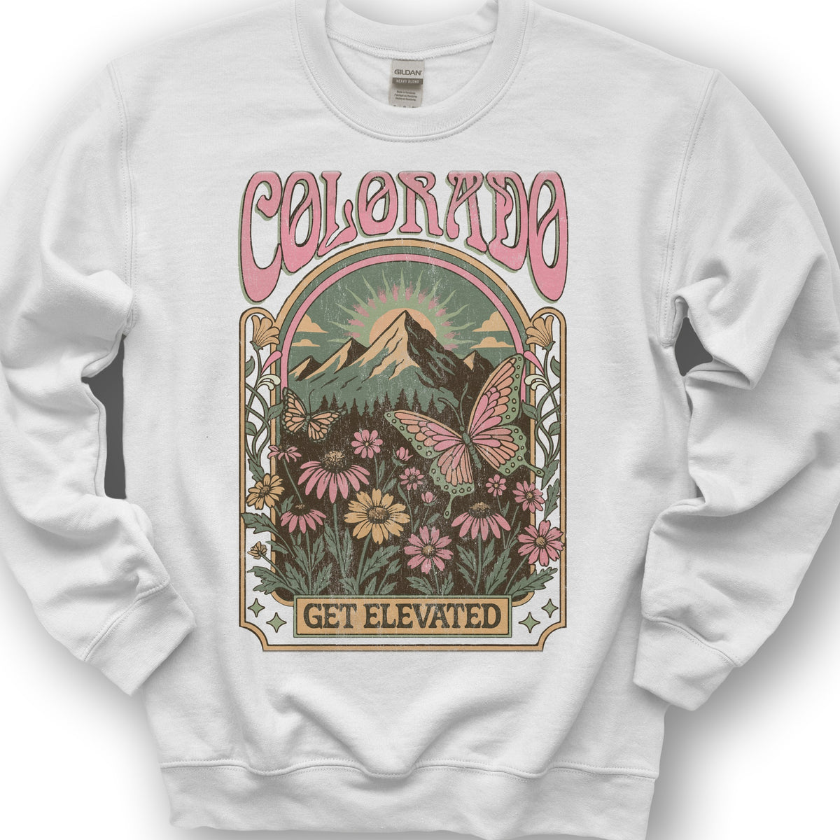 Colorado Get Elevated Butterfly Sweatshirt - White