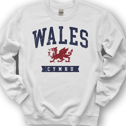 Wales Varsity Dragon Sweatshirt - White