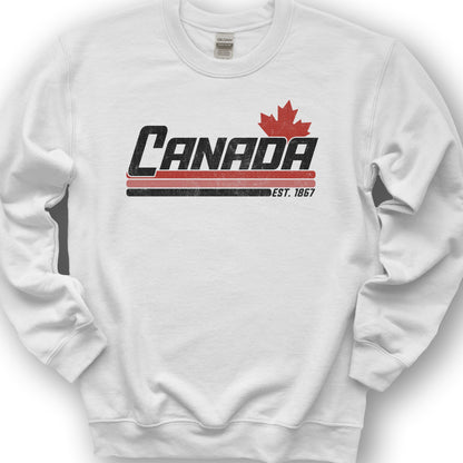 Canada Retro Stripe Sweatshirt - White