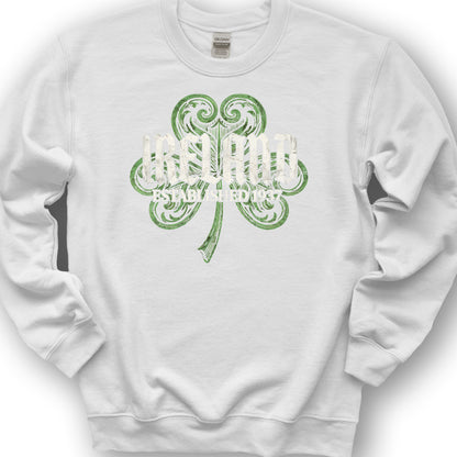 Ireland Gothic Shamrock Sweatshirt - White
