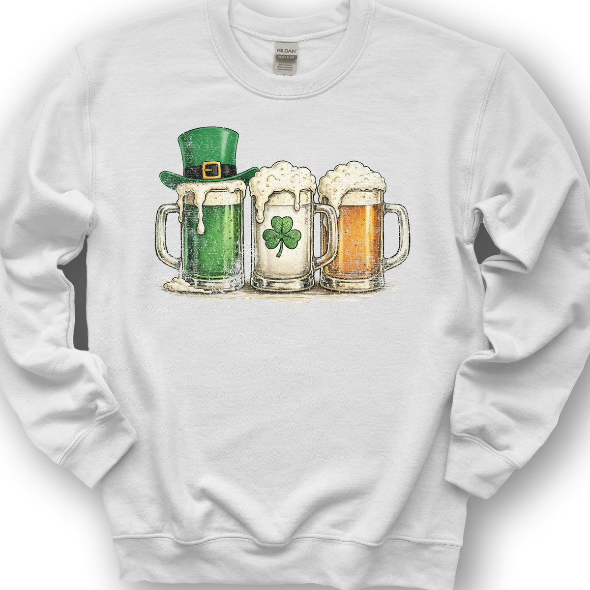 Irish Flag Mugs Sweatshirt - White