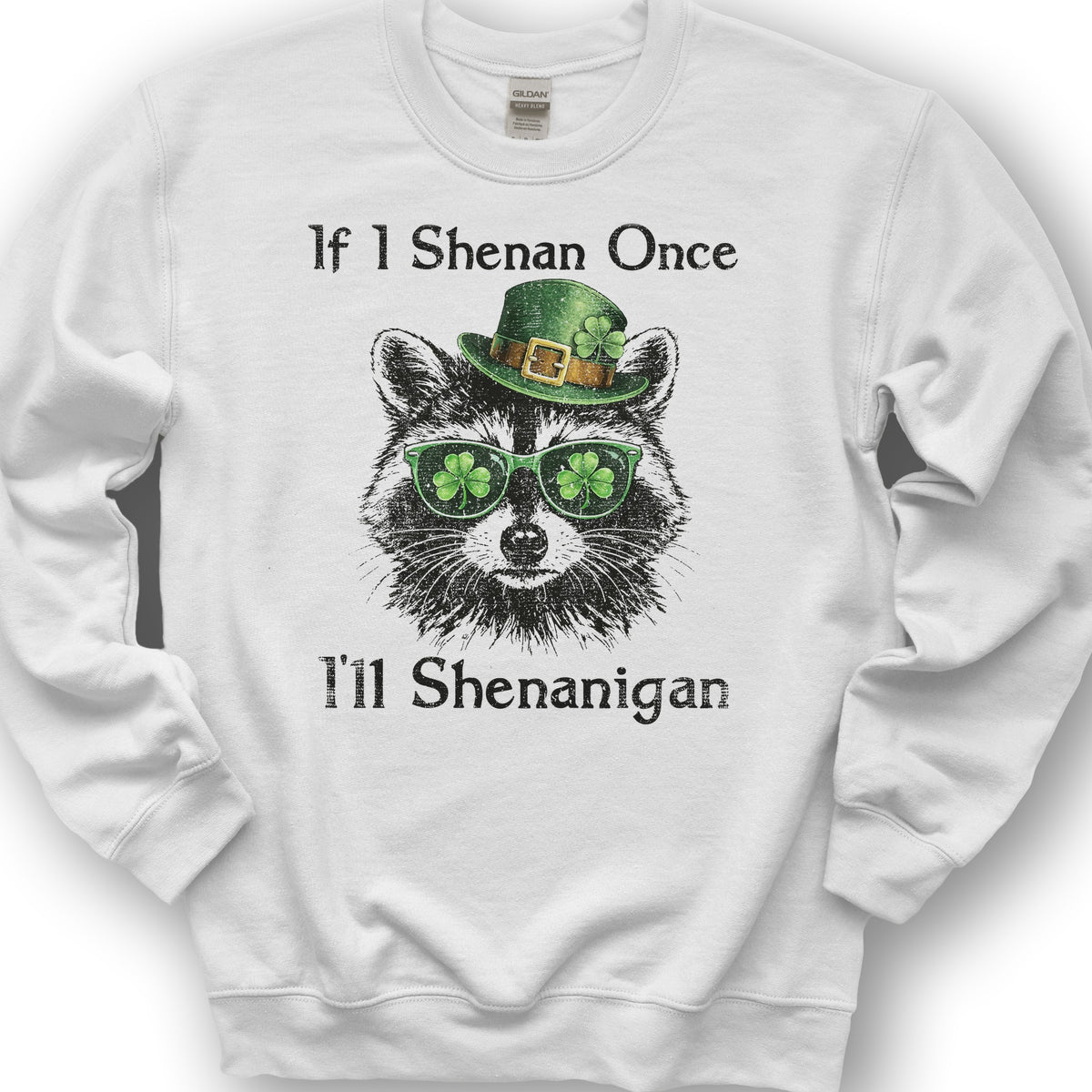 Shenanigans Raccoon Sweatshirt - White