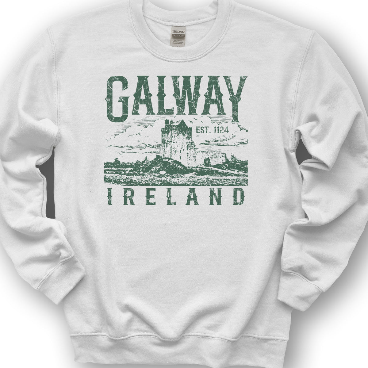 Galway Ireland Vintage Print Sweatshirt - White