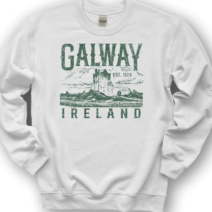Galway Ireland Vintage Print Sweatshirt - White