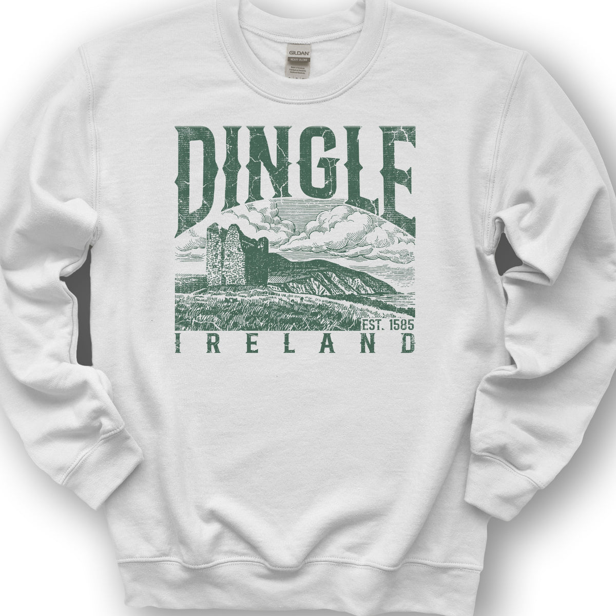 Dingle Ireland Vintage Print Sweatshirt - White