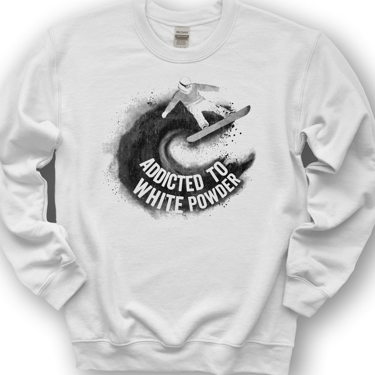 White Powder Snowboard Sweatshirt - White