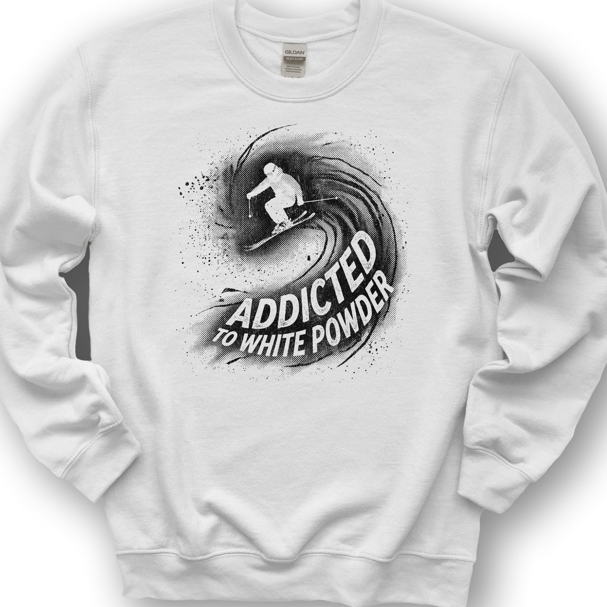 White Powder Skiing  Sweatshirt - White
