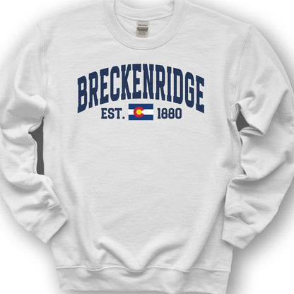 Breckenridge Colorado Varsity Sweatshirt - White