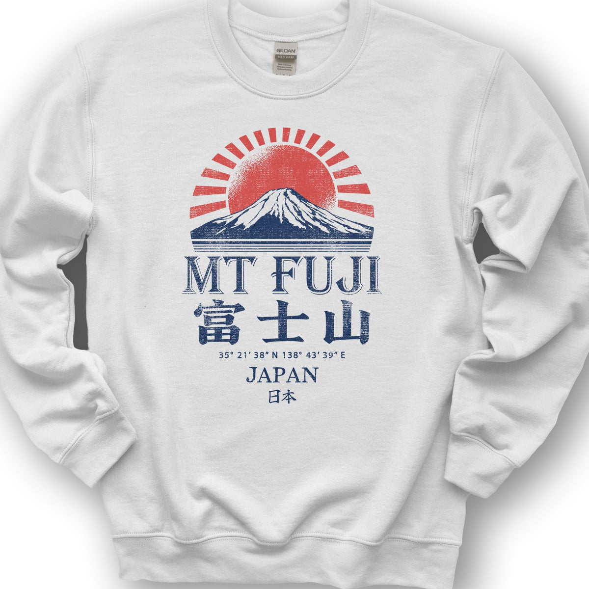 Mount Fuji Rising Sun Sweatshirt - White