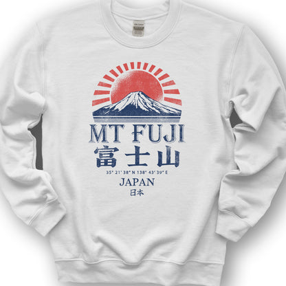 Mount Fuji Rising Sun Sweatshirt - White