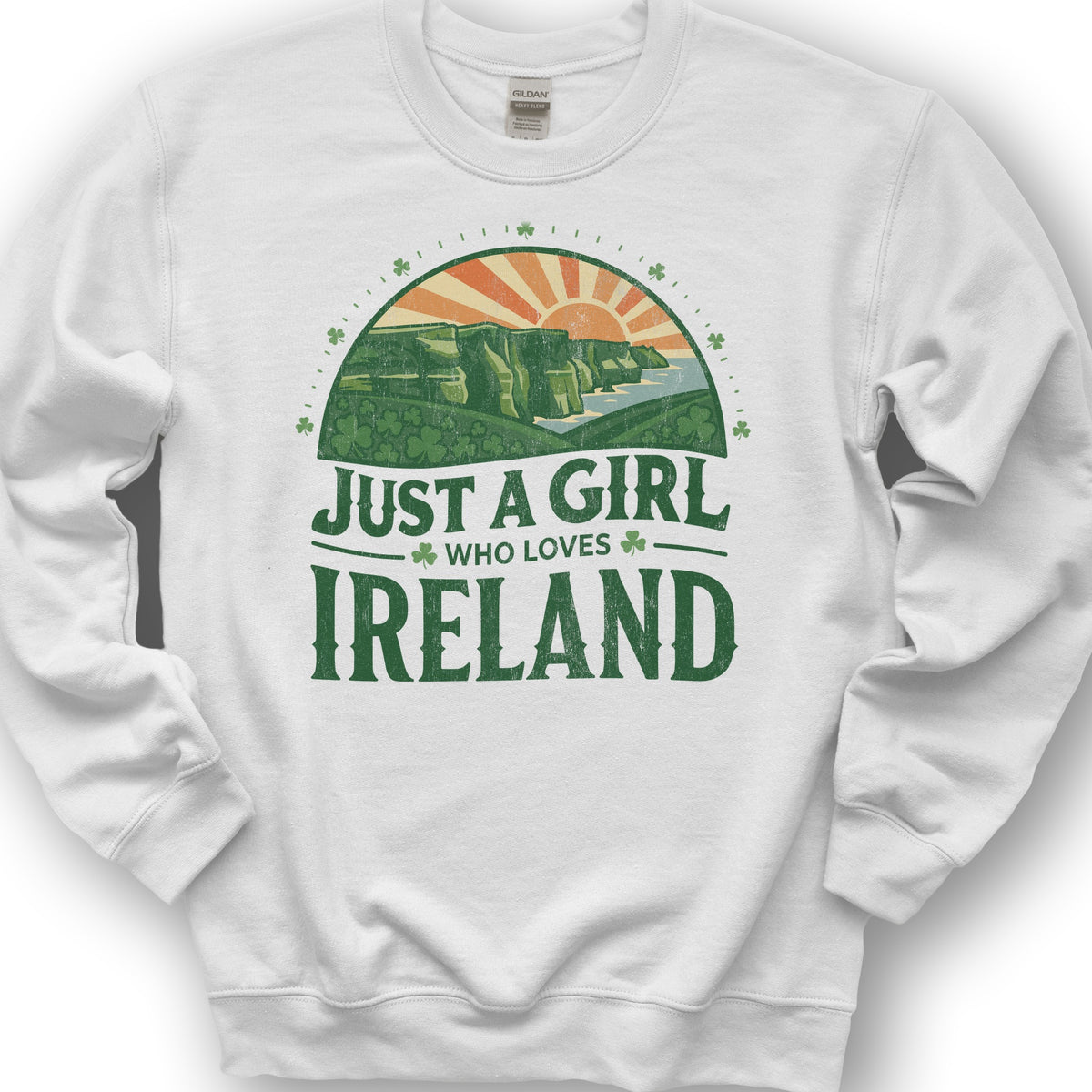Just a Girl Who Loves Ireland Sweatshirt - White