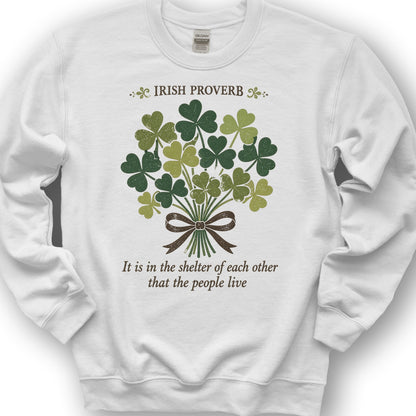 Irish Proverb Shelter Sweatshirt - White