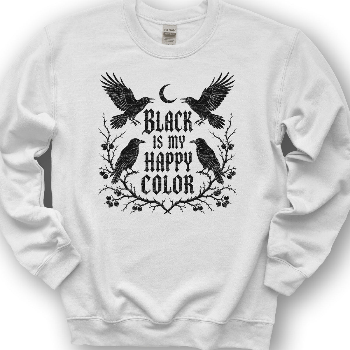 Crow Happy Color Sweatshirt - White