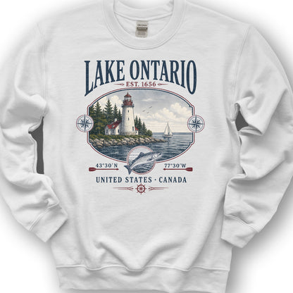 Lake Ontario Retro 90's Sweatshirt - White
