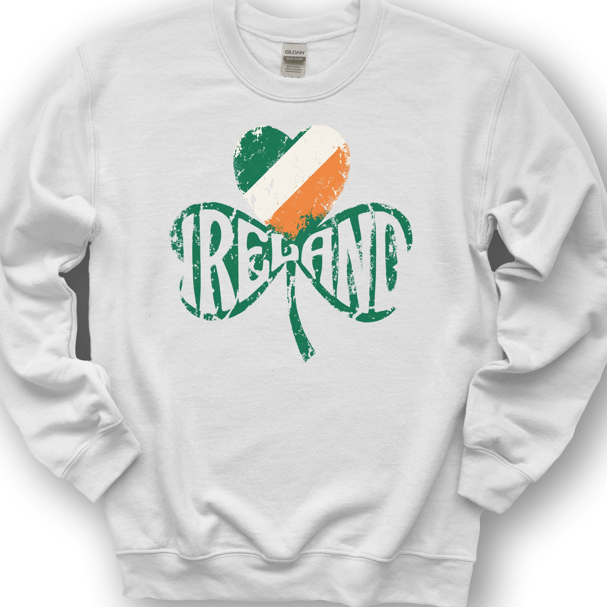 Ireland Shamrock Flag Sweatshirt - White