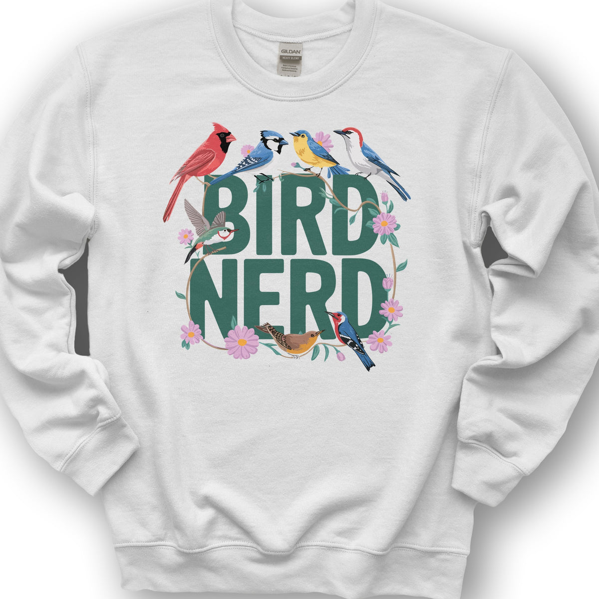 Bird Nerd "Flower Birds" Sweatshirt - White