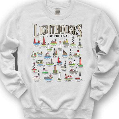 Lighthouses of the USA Sweatshirt - White
