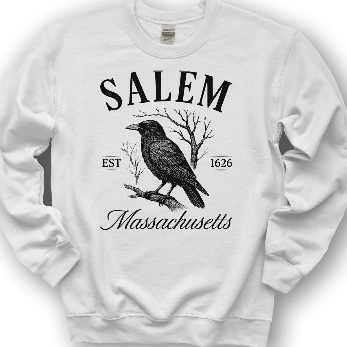 Salem Massachusetts Raven Sweatshirt - White