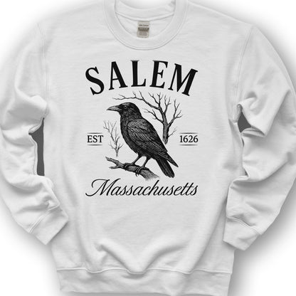 Salem Massachusetts Raven Sweatshirt - White