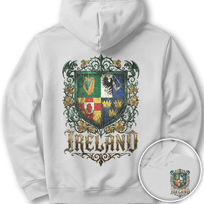 Irish Gothic Arms Front/Back Print Hoodie - White