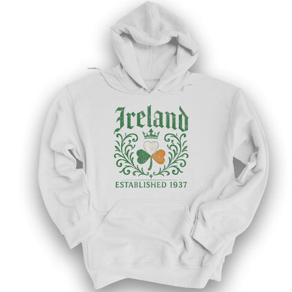 Ireland Regal Shamrock Hoodie - White