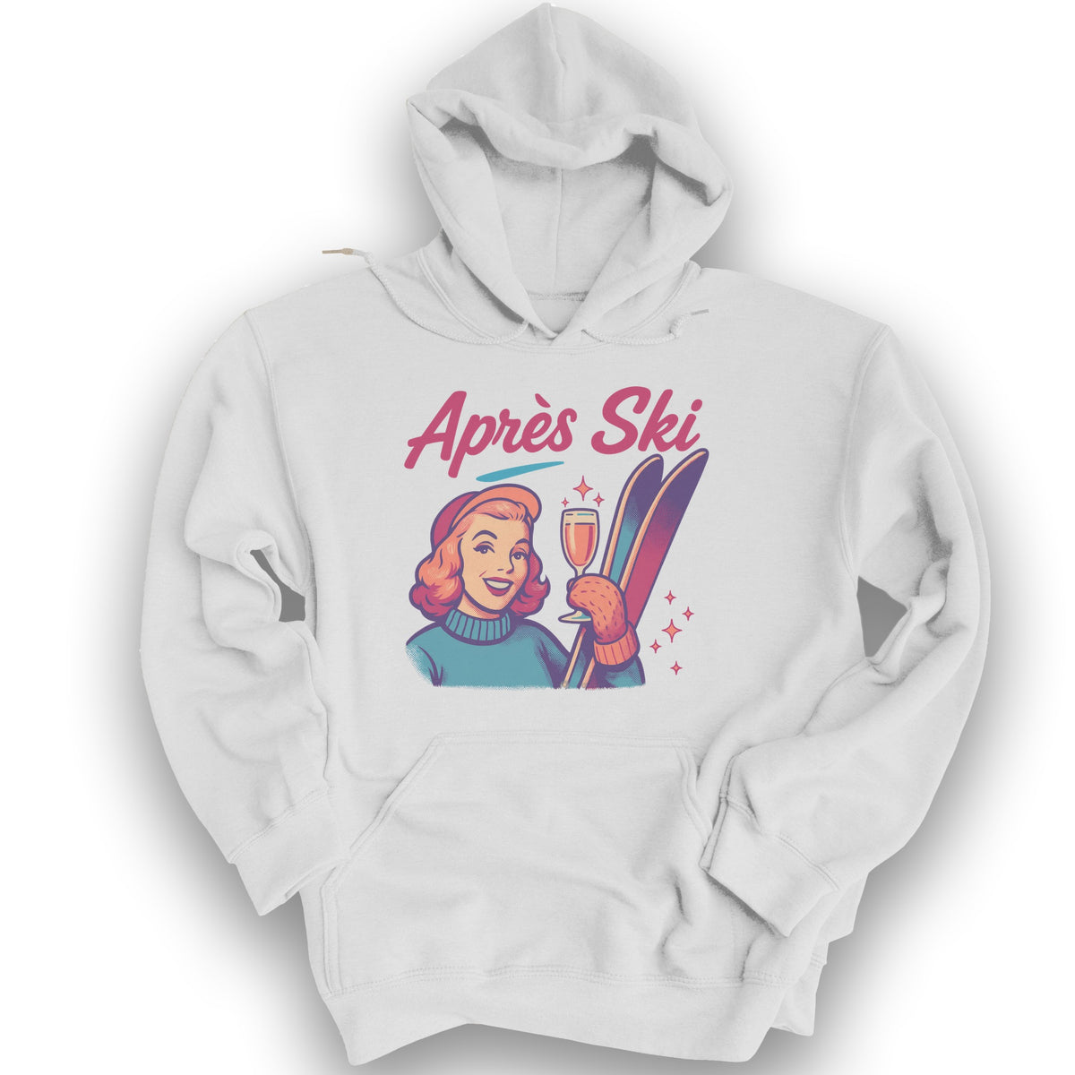 Apres Ski Retro 1950's Hoodie - White