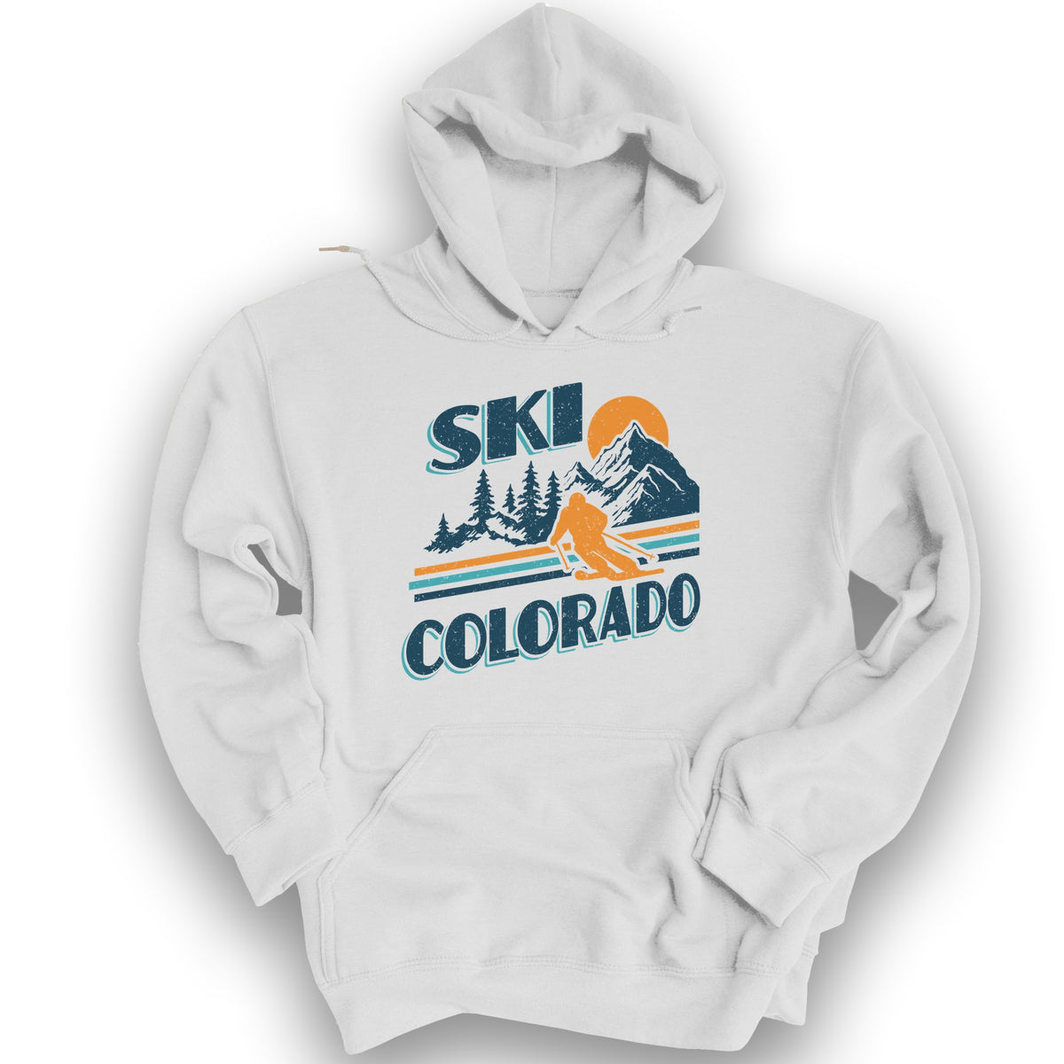 Ski Colorado Retro 80's Hoodie - White