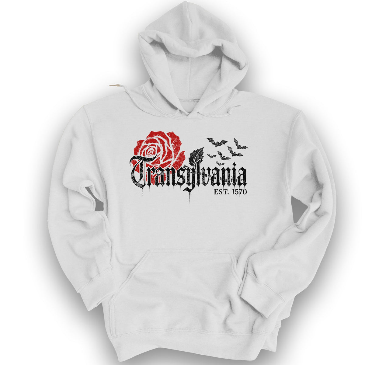 Transylvania Gothic Rose Hoodie - White