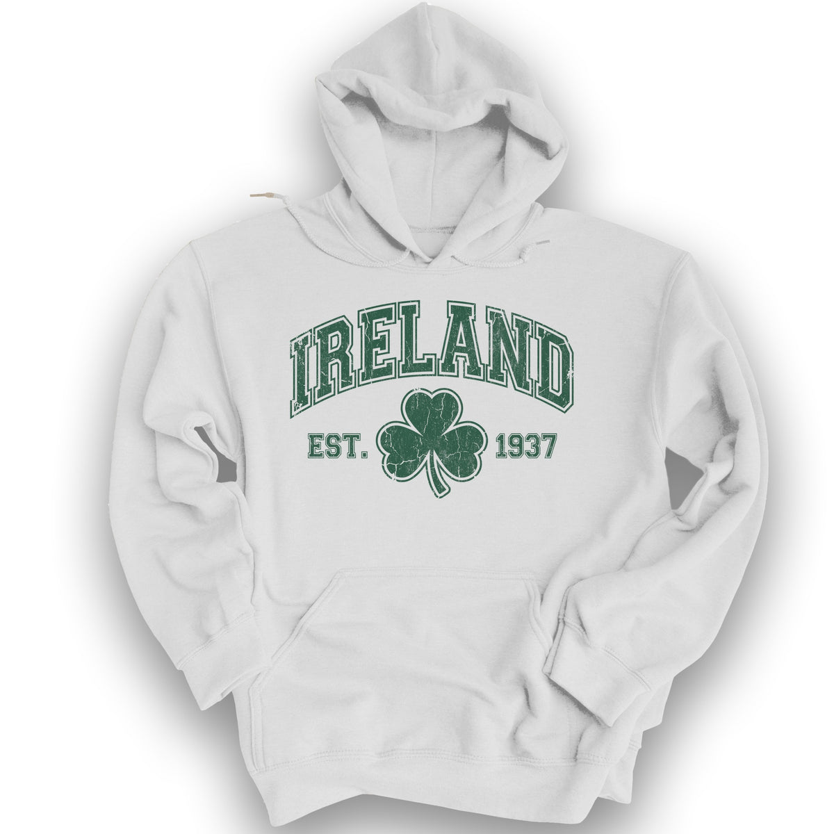 Ireland Vintage Varsity Hoodie - White