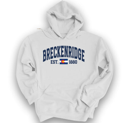 Breckenridge Colorado Varsity Hoodie - White