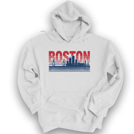 Boston Skyline Hoodie - White