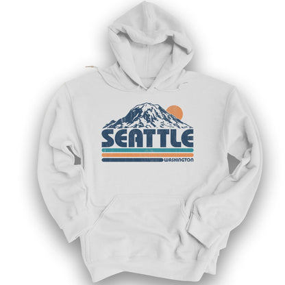 Seattle Retro Stripe Hoodie - White