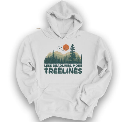Less Deadlines More Treelines Hoodie - White