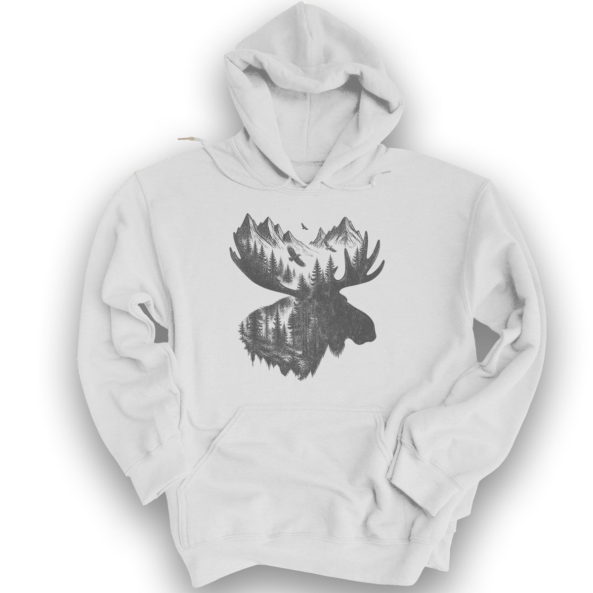 Moose Double Exposure Hoodie - White