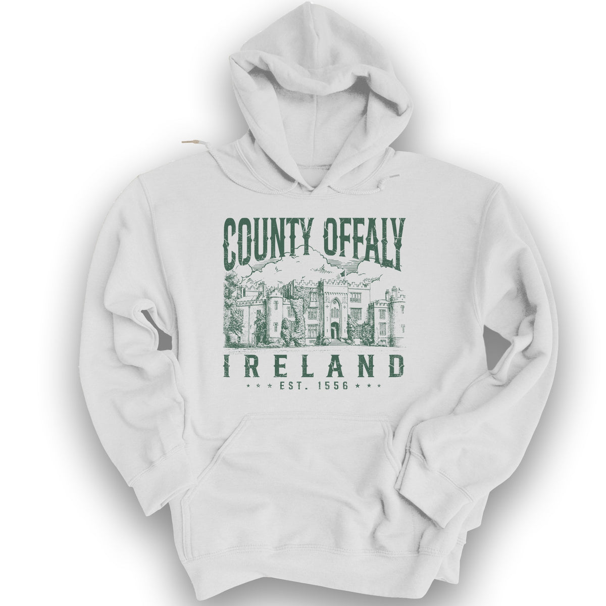 County Offaly Ireland Hoodie - White