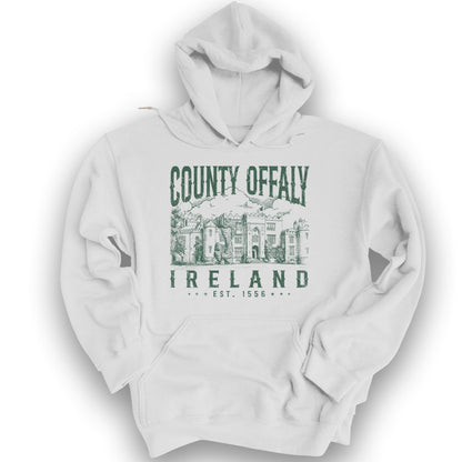 County Offaly Ireland Hoodie - White