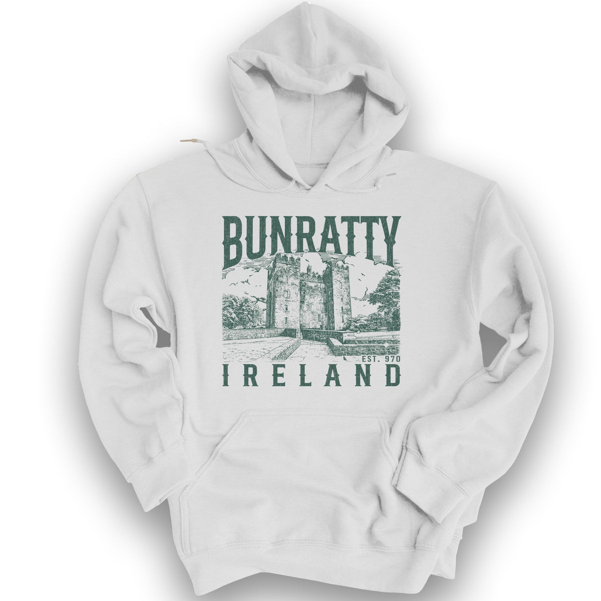 Bunratty Ireland Sketch Hoodie - White