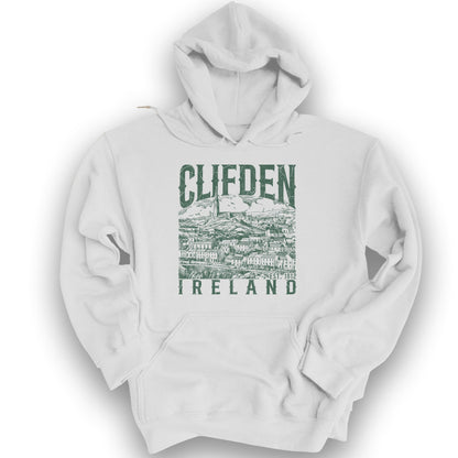 Clifden Ireland Sketch Hoodie - White