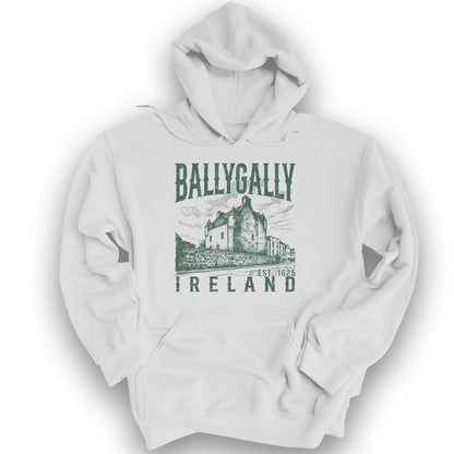 Ballygally Ireland Sketch Hoodie - White