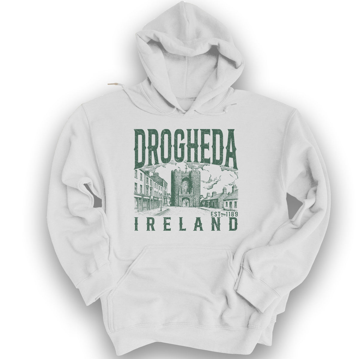 Drogheda Ireland Sketch Hoodie - White